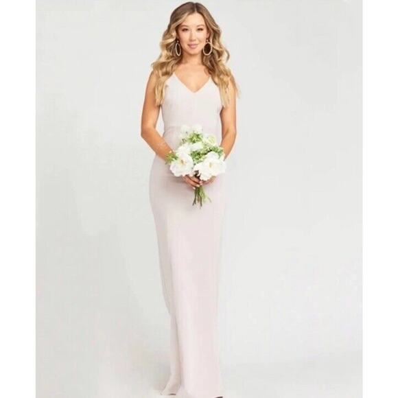 show me your mumu Morgan Gown Show Me The Ring Crepe Maxi Dress Sz M NEW *C9 - Picture 5 of 5